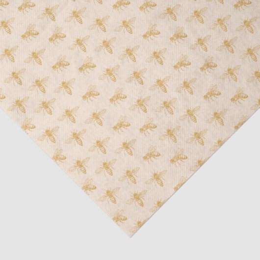 Wilde honingbijen antieke witte tissuepapier (Detail)