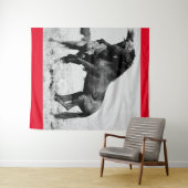 WILDE HOREN VAN UTAH FIGHTSTALLIONS TAPESTRY WANDKLEED (In Situ (horizontaal))