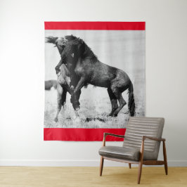 WILDE HOREN VAN UTAH FIGHTSTALLIONS TAPESTRY WANDKLEED