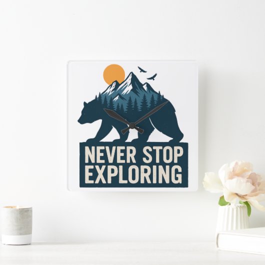 Wilde horizons vierkante klok (Huis)