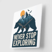 Wilde horizons vierkante klok (Hoek)