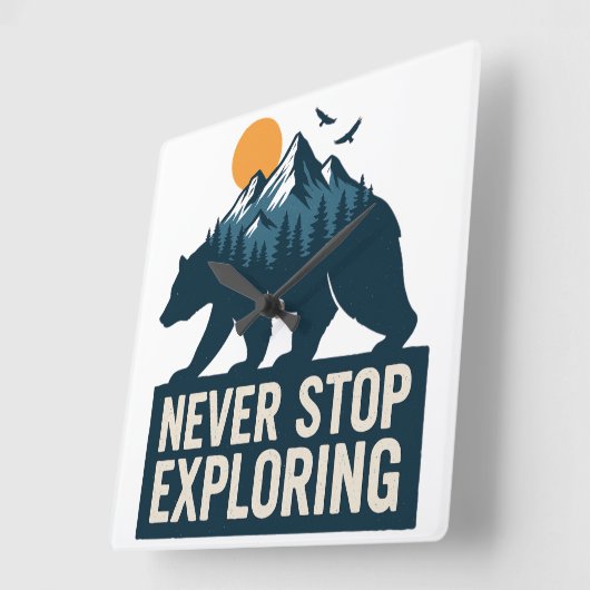 Wilde horizons vierkante klok (Hoek)