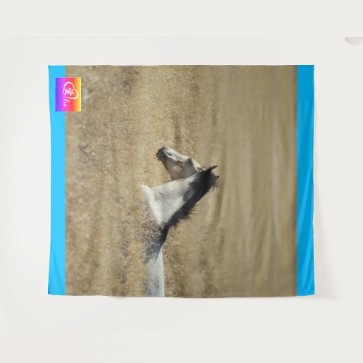 WILDE HORSE VAN UTAH TAPESTRY WESTERN ART AFBEELDI WANDKLEED (Voorkant (horizontaal))