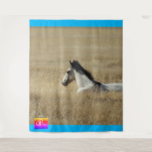 WILDE HORSE VAN UTAH TAPESTRY WESTERN ART AFBEELDI WANDKLEED