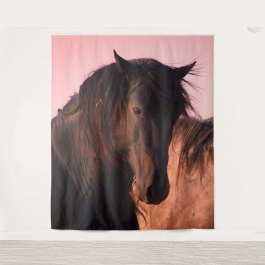 WILDE HORSE VAN UTAH WESTERN KARTJE VRIENDELIJKE T WANDKLEED (Voorkant)