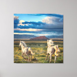 WILDE HORSES "Live to run" Canvas Afdruk