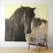 WILDE HORSES VAN DE ZWARTE STALLION-Tapestry VAN U Wandkleed (In Situ (horizontaal))