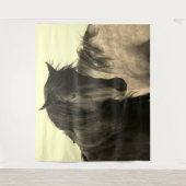 WILDE HORSES VAN DE ZWARTE STALLION-Tapestry VAN U Wandkleed (Voorkant)