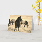 WILDE HORSES VAN UTAH Folded Wenskaart Kaart (Gele Bloem)