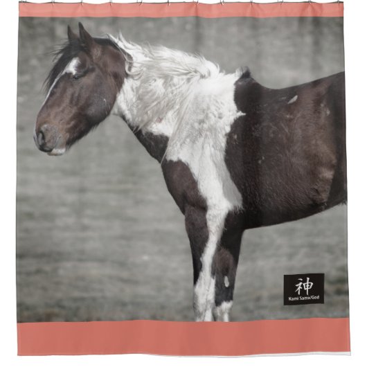 WILDE HORSES VAN UTAH PINTO Shower Curtain Douchegordijn (Voorkant)