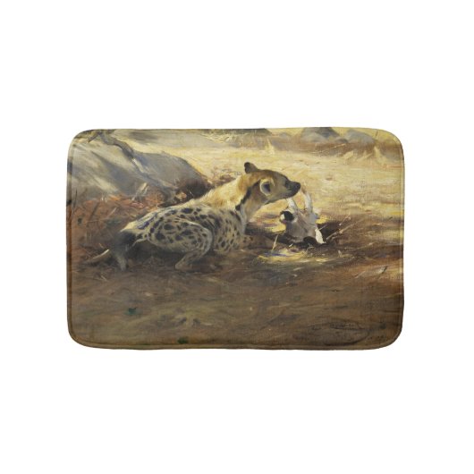 Wilde Hyena (door Wilhem Kuhnert) Badmat (Voorkant)