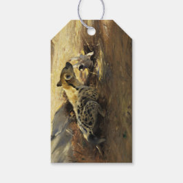 Wilde Hyena (door Wilhem Kuhnert) Cadeaulabel