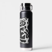 Wilde ik Black en White Animal Print Waterfles (Achterkant)