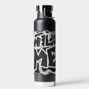 Wilde ik Black en White Animal Print Waterfles
