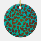 Wilde ik Dalmatian Brown en Blauwgroen design Keramisch Ornament (Achterkant)