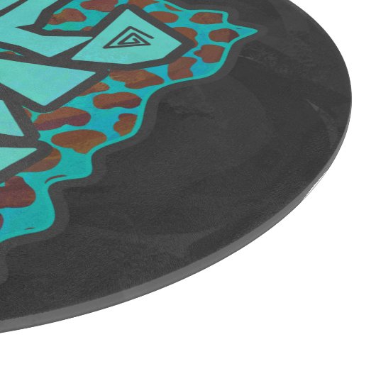 Wilde ik Dalmatian Brown en Blauwgroen design Snijplank (Hoek)