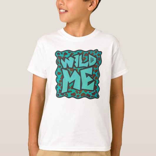 Wilde ik Dalmatian Brown en Blauwgroen design T-shirt (Voorkant)