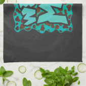 Wilde ik Dalmatian Brown en Blauwgroen design Theedoek (Gevouwen)