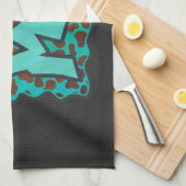 Wilde ik Dalmatian Brown en Blauwgroen design Theedoek (Quarter Fold)