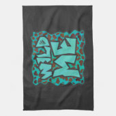 Wilde ik Dalmatian Brown en Blauwgroen design Theedoek (Verticaal)