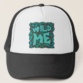 Wilde ik Dalmatian Brown en Blauwgroen design Trucker Pet (Voorkant)