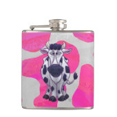 Wilde ik Kow Roze en Wit Heupfles (Voorkant)