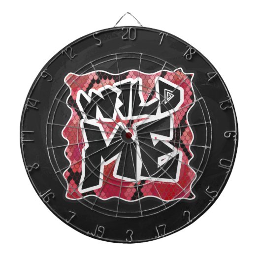 Wilde ik Snake Black en Red Print Dartbord (Voorkant)