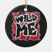 Wilde ik Snake Black en Red Print Keramisch Ornament (Voorkant)