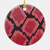 Wilde ik Snake Black en Red Print Keramisch Ornament (Achterkant)