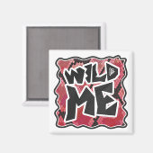 Wilde ik Snake Black en Red Print Magneet (Voorkant / Achterkant)