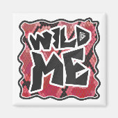 Wilde ik Snake Black en Red Print Magneet (Voorkant)