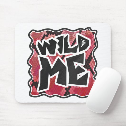 Wilde ik Snake Black en Red Print Muismat (Met muis)