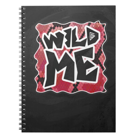 Wilde ik Snake Black en Red Print Notitieboek (Voorkant)