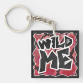Wilde ik Snake Black en Red Print Sleutelhanger (voorkant)