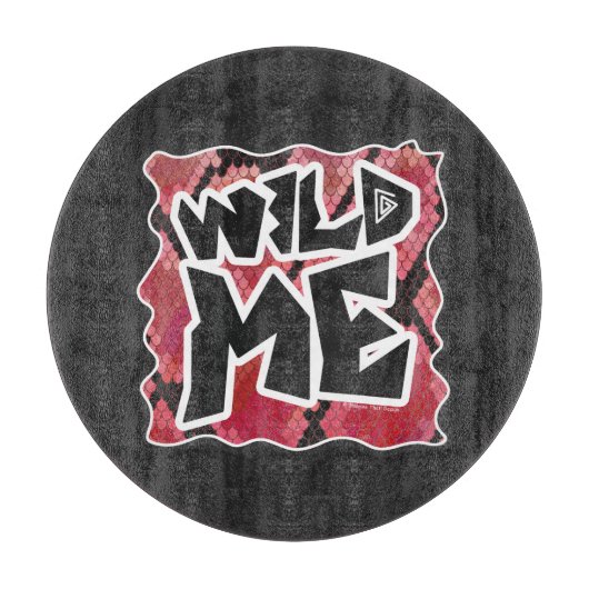 Wilde ik Snake Black en Red Print Snijplank (Voorkant)