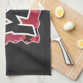 Wilde ik Snake Black en Red Print Theedoek (Quarter Fold)