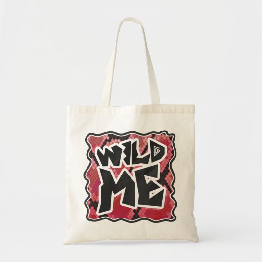 Wilde ik Snake Black en Red Print Tote Bag (Voorkant)