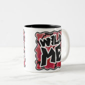 Wilde ik Snake Black en Red Print Tweekleurige Koffiemok (Voorkant rechts)