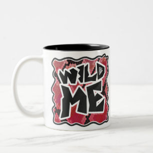 Wilde ik Snake Black en Red Print Tweekleurige Koffiemok