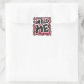 Wilde ik Snake Black en Red Print Vierkante Sticker (Tas)