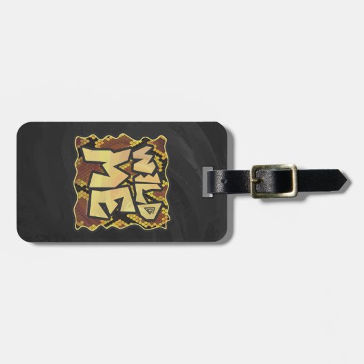 Wilde ik Snake Brown and Gold Print Bagagelabel (Voorkant horizontaal)