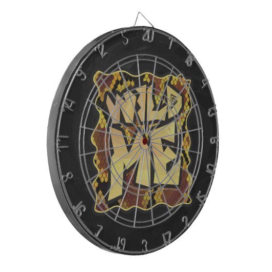 Wilde ik Snake Brown and Gold Print Dartbord (Voorkant Links)