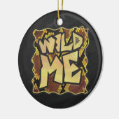 Wilde ik Snake Brown and Gold Print Keramisch Ornament (Links)