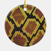 Wilde ik Snake Brown and Gold Print Keramisch Ornament (Achterkant)