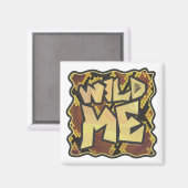 Wilde ik Snake Brown and Gold Print Magneet (Voorkant / Achterkant)