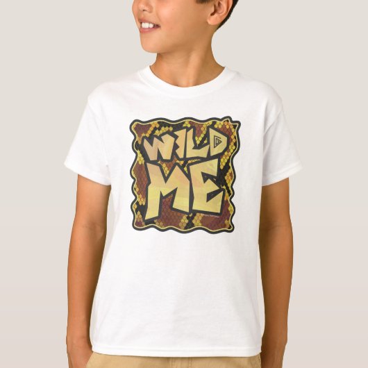 Wilde ik Snake Brown and Gold Print T-shirt (Voorkant)