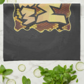 Wilde ik Snake Brown and Gold Print Theedoek (Gevouwen)