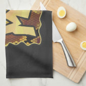 Wilde ik Snake Brown and Gold Print Theedoek (Quarter Fold)