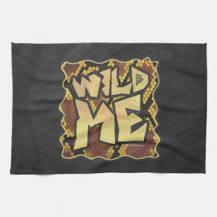 Wilde ik Snake Brown and Gold Print Theedoek
