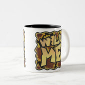Wilde ik Snake Brown and Gold Print Tweekleurige Koffiemok (Voorkant rechts)